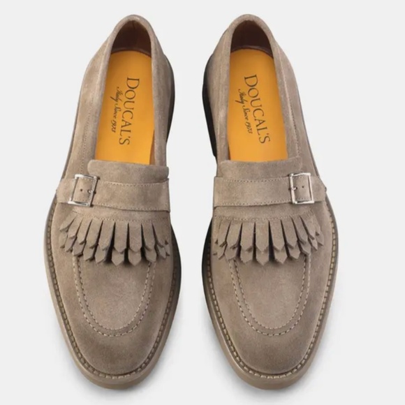 Doucal's - Italian Tassle Loafers in Beige Suede - MSRP $510.00 - Various Sizes